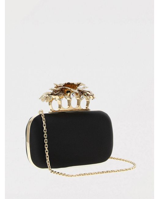 Clutch Carnation Knuckle di Alexander McQueen in Black