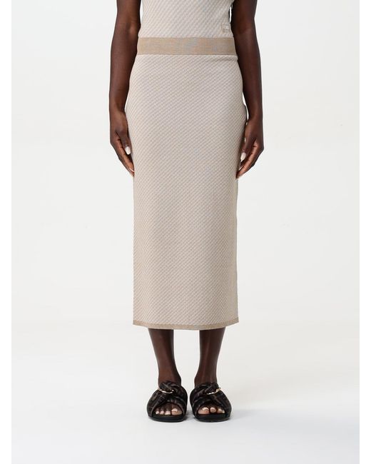 Fendi Natural Knit Midi Skirt