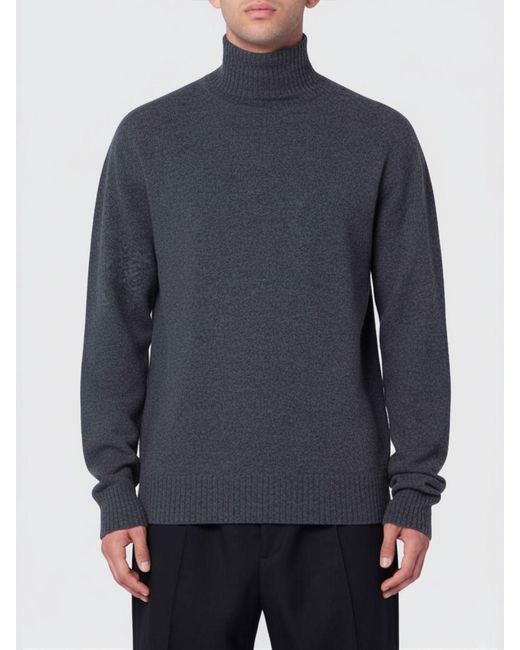 Jil Sander Blue Wool Turtleneck Sweater for men