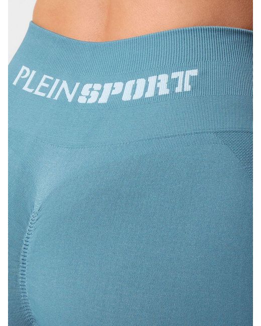 Philipp Plein Blue Technical Stretch Fabric Leggings