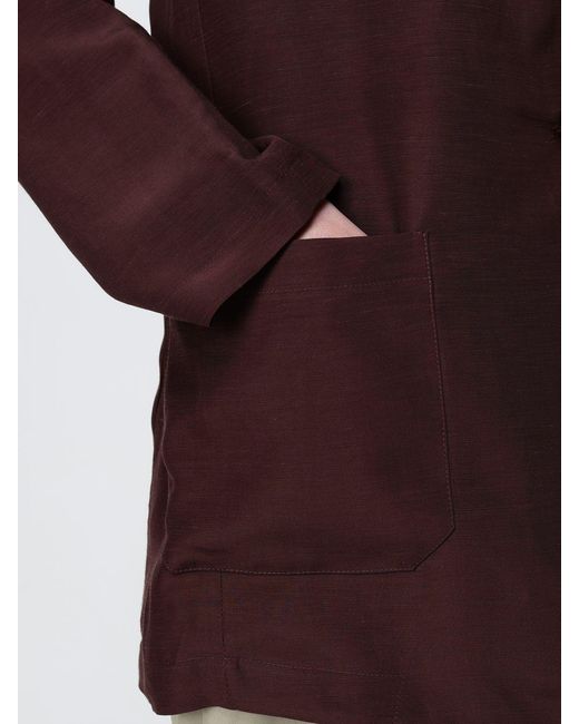 Hanita Purple Linen Blend Single-Breasted Blazer