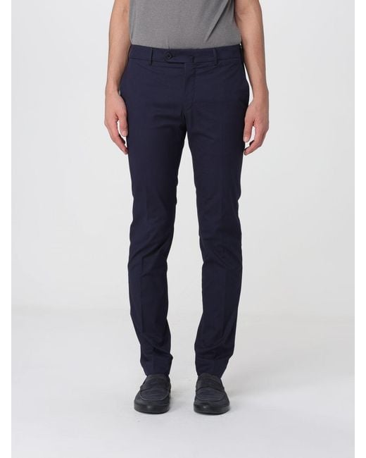 Incotex Blue Cotton Chino Trousers for men