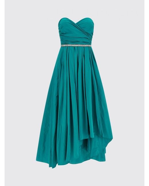 Pinko Blue Taffeta Dress With Crystals