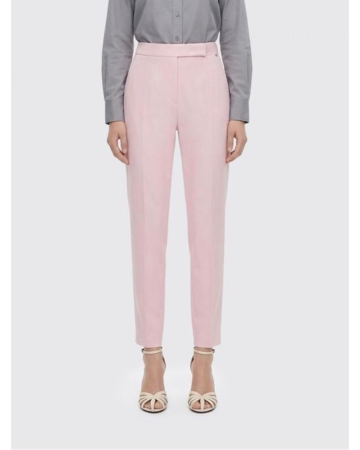 Nissa Pink Crepe Cropped Trousers