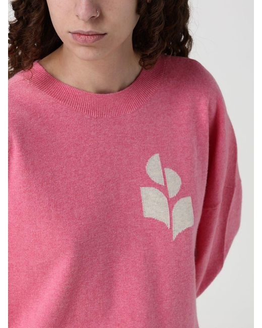 Isabel Marant Pink Crew Neck Wool And Cotton Pullover