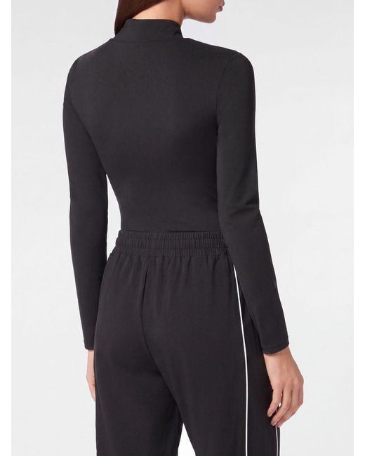 Philipp Plein Black Technical Stretch Fabric Bodysuit