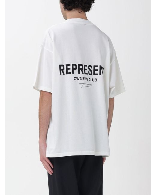 Represent White Cotton Logo T-Shirt for men