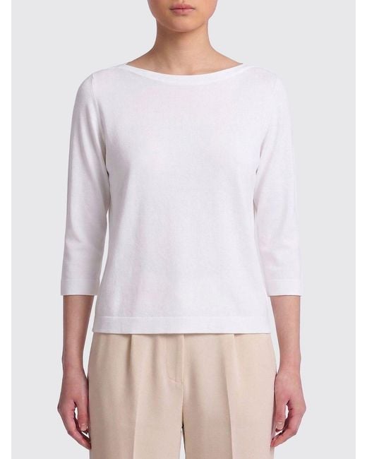Roberto Collina White Viscose Knit Top