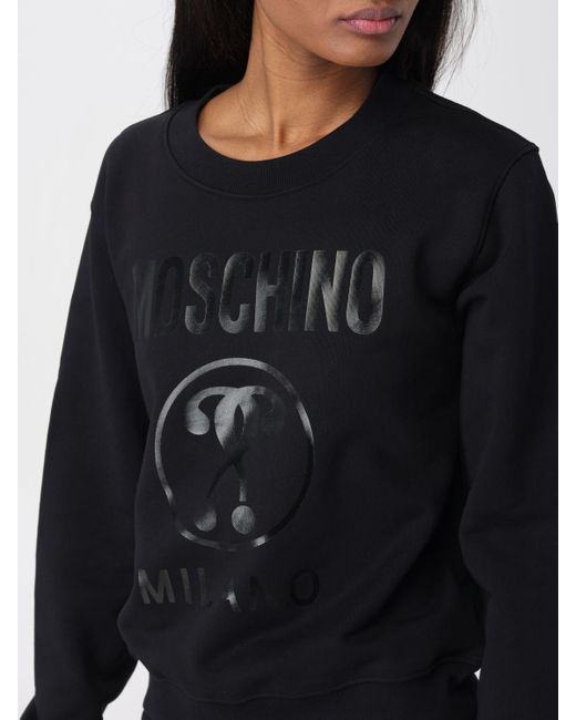 Felpa in cotone con logo di Moschino Couture in Black