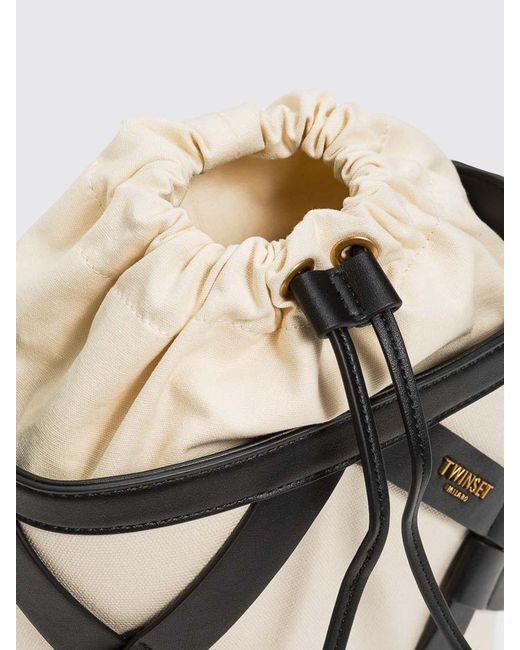 Twinset Multicolor Canvas Bucket Bag