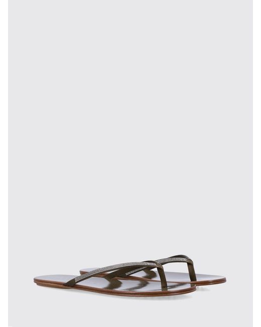 Pedro Garcia White Satin Thong Sandals With Swarovski Crystal Application