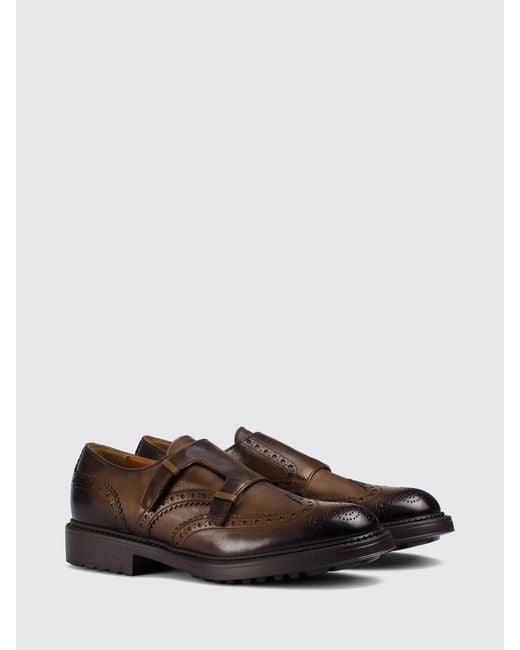 Doucal's White Smooth Calfskin Double Monk Strap Shoes With Rubber Sole for men