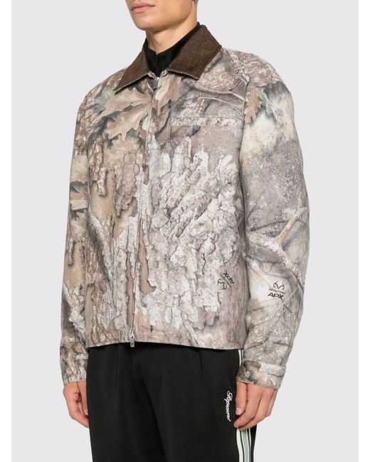 Represent Gray Cotton Jacket With Camouflage Print for men