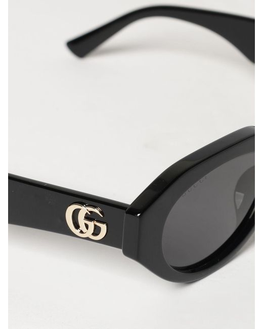 Gucci Black Gg Monogram Acetate Cat-Eye Sunglasses