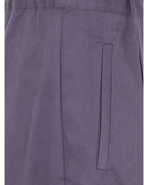 Semicouture Purple High-Waisted Wide-Leg Trousers