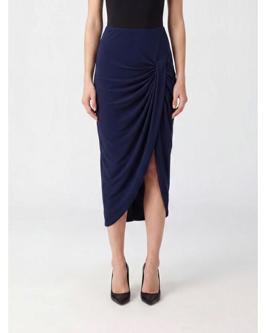 Stella McCartney Blue Asymmetric Draped Mini Skirt