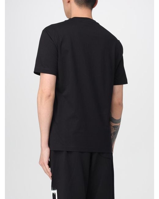 EA7 Black Cotton T-Shirt With Logo for men
