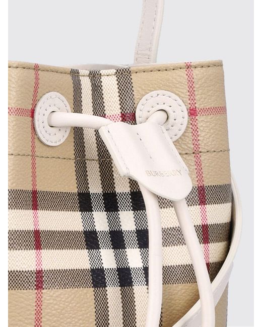 Burberry Natural Coated Cotton Bucket Bag