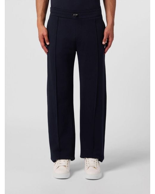 Billionaire Blue Straight-Leg Cotton Track Trousers With Drawstring for men
