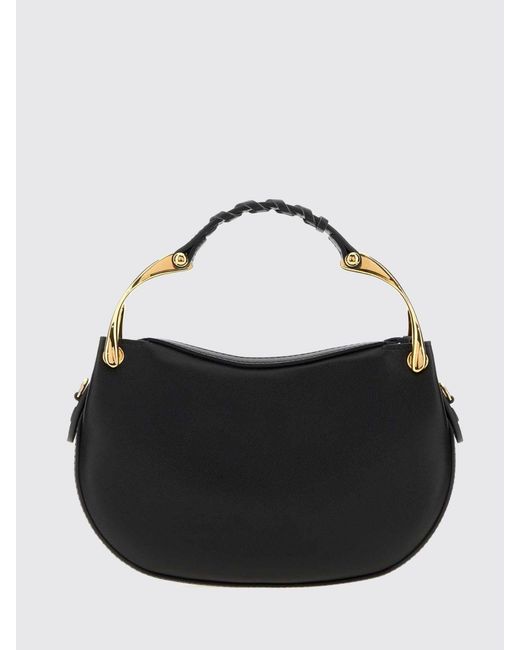 McQueen Black Wishbone Leather Mini Handbag With Removable Shoulder Strap