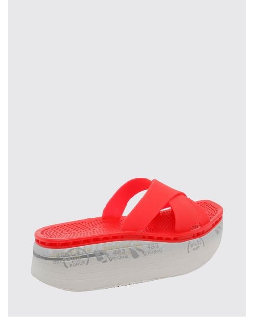Premiata Red Moura Rubber Mules