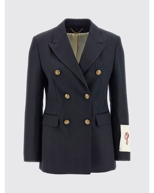 Golden Goose Deluxe Brand Blue Double-Breasted Virgin Wool Blazer