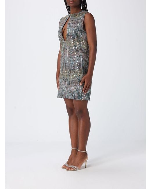 Missoni Brown Cotton Blend Mini Dress With Sequins