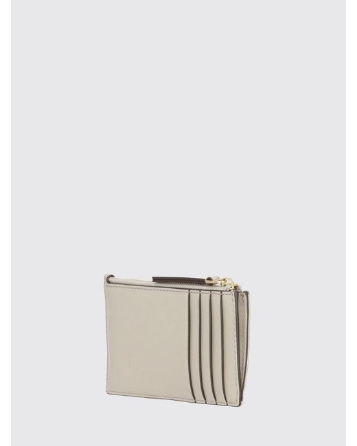 Tory Burch Natural Kira Diamond Quilted Leather Credit Card Holder