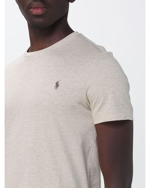 Polo Ralph Lauren White Slim Fit Cotton T-Shirt With Embroidered Logo And Crew Neck for men