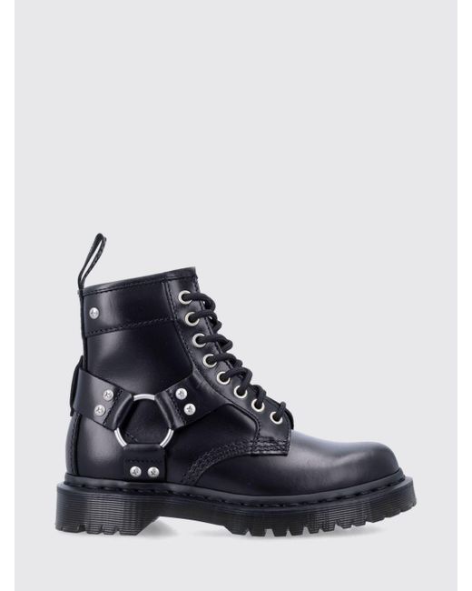 Chaussures plates noires Dr. Martens en coloris Blue