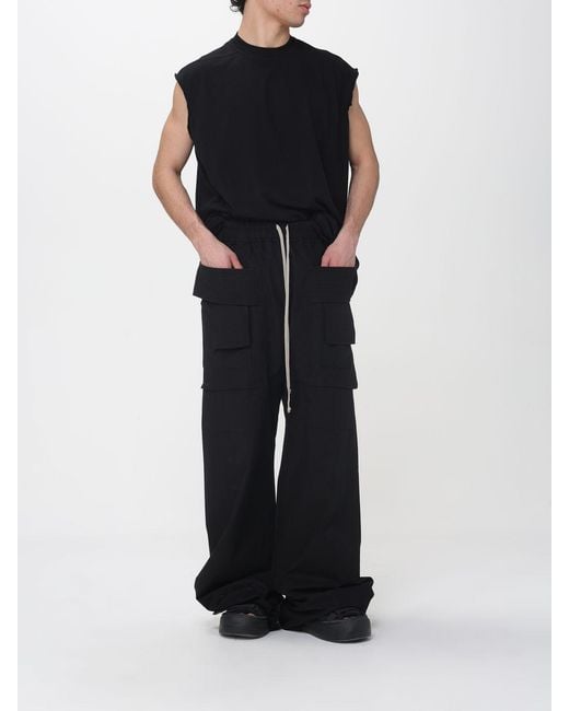 Rick Owens Blue Cotton Pants for men