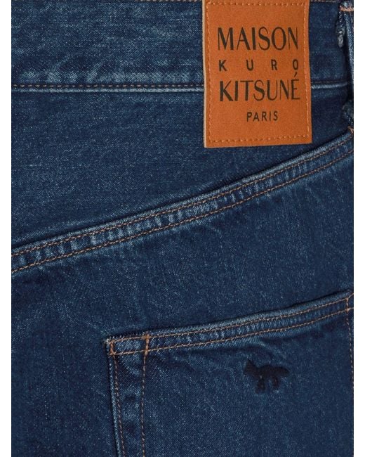 Maison Kitsuné Blue Maison KitsunÉ Mid-Rise Straight Jeans for men