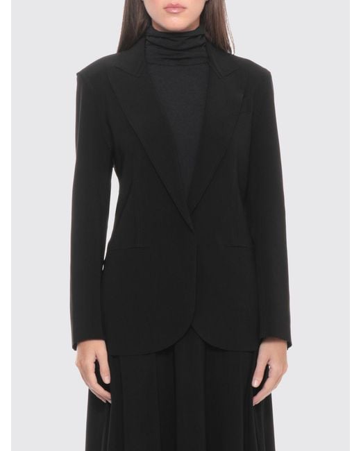 Norma Kamali Black Single-Breasted Polyester Blazer