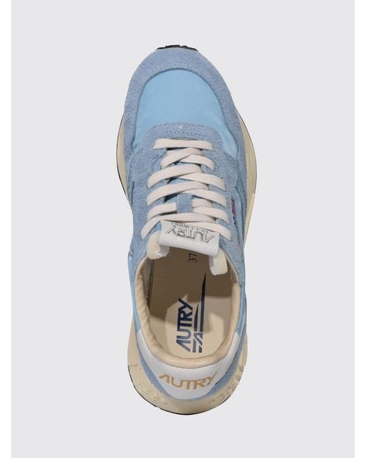Autry Blue Reelwind Suede And Nylon Sneakers