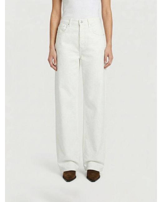 Anine Bing White Wide Leg Denim Jeans
