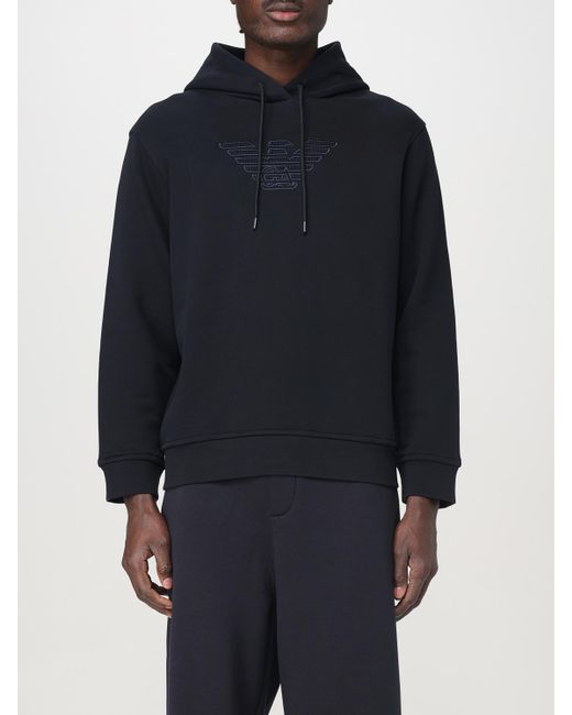 Emporio Armani Blue Eagle Logo Hoodie for men