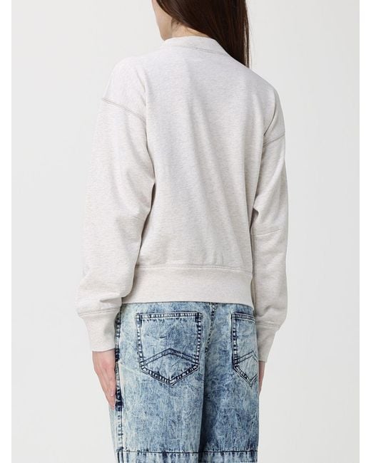 Isabel Marant Gray Moby Cotton Logo Sweatshirt