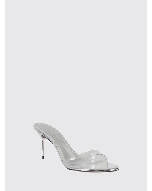 Paris Texas White Laminated Leather Lidia Mules