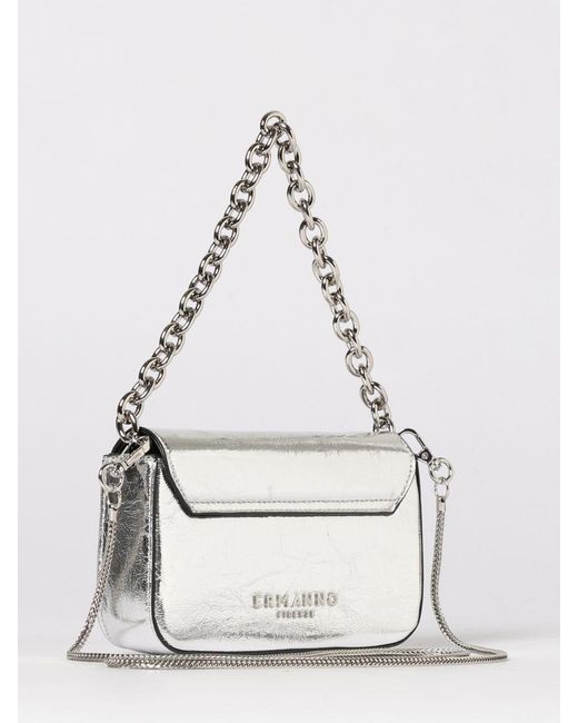 ERMANNO FIRENZE Gray Laminated Leather Bag