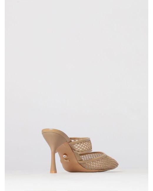 Twentyfourhaitch Natural Dianis Faux Leather And Nylon Mules