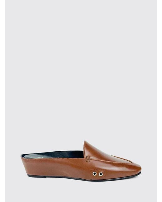 Paloma Wool Brown Fernanda Leather Wedge Mules With Round Toe