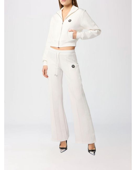 Philipp Plein White Cotton Hoodie