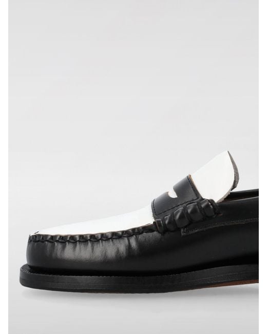 Sebago White Classic Dan Bicolor Leather Loafers