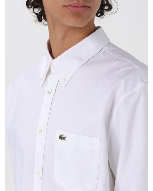 Camicia classica in cotone di Lacoste in White da Uomo