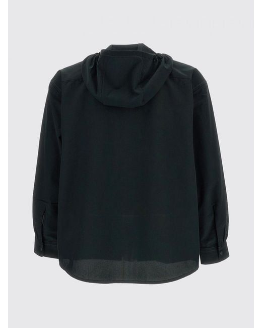 And Wander Black Polyester Windbreaker Jacket With Hood And Patch Pockets for men