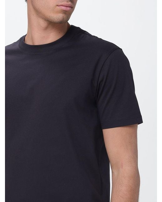 ARMANI EXCHANGE Blue Basic Crew Neck Cotton T-Shirt for men