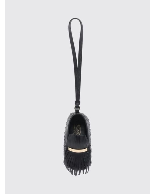 Tod's White Leather Loafer Keychain