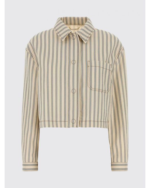 Fendi White Striped Short Denim Jacket