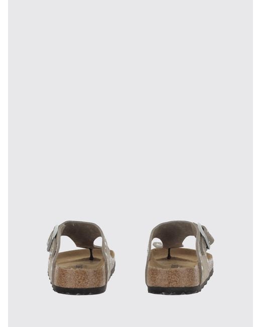 Birkenstock White Gizeh Rivet Suede Sandal With Studs