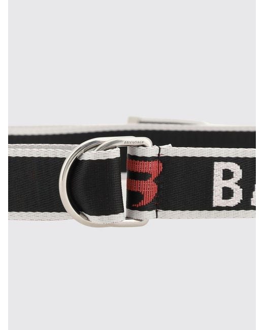 Balenciaga White Logo Belt for men